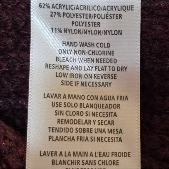 Calvin Klein Plum 1/2 Zip Ribbed Mock Neck Sweater Size XL - Picture 5 of 7